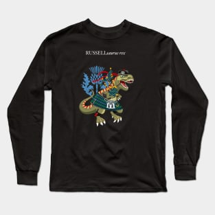 Clanosaurus Rex RUSSELLsaurus rex Russell Ancient Scotland Ireland Family Tartan Long Sleeve T-Shirt